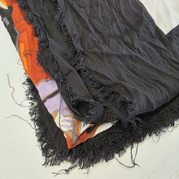 Tiger face print Raw hem cotton Scarf/ wrap - Picture 4 of 4